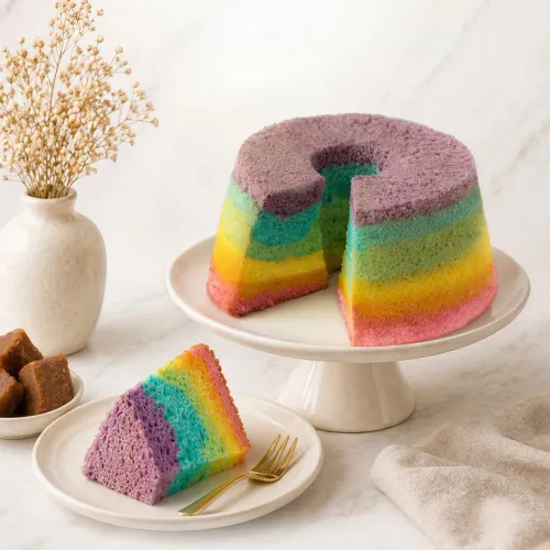 Rainbow Gula Melaka Chiffon Cake