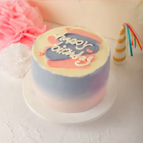 Korean Buttercream Cake - Purple & Pink Korean Buttercream Cake - Purple & Pink